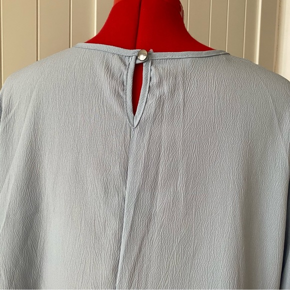 TAVIN Dress, Long Sleeve, Flowy Mini, Pleated, Blue/Pink/White, Women's (US 14) - Picture 4 of 9